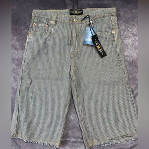 Lucky Brand Billy Straight Black & White Textured Shorts Size 16 Boys NWT